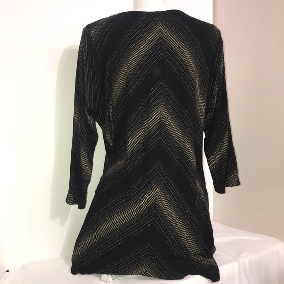 🧩Soma Black Gold Glitter StripedRayon Loungewear - Picture 6 of 10